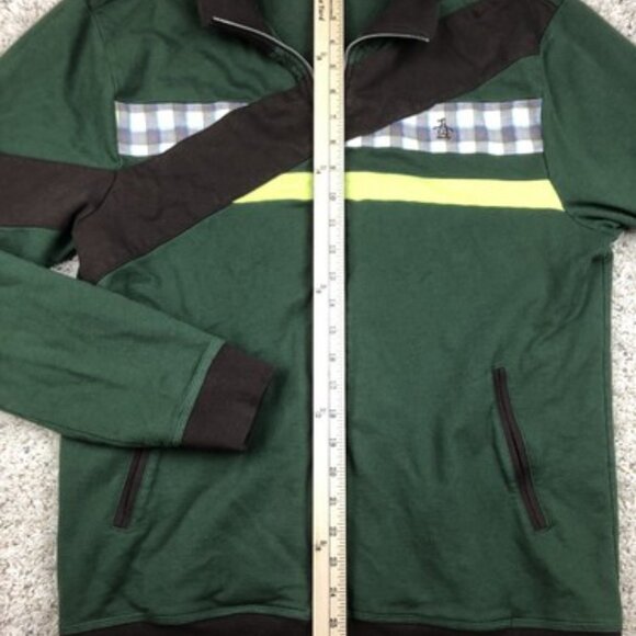 Penguin by Munsingwear Boys' Zip Front Jacket Green Yellow XL W/ Penguin Logo - Picture 7 of 11